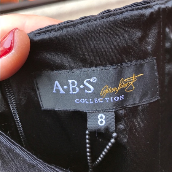 ABS Black halter beaded dress - Picture 7 of 8